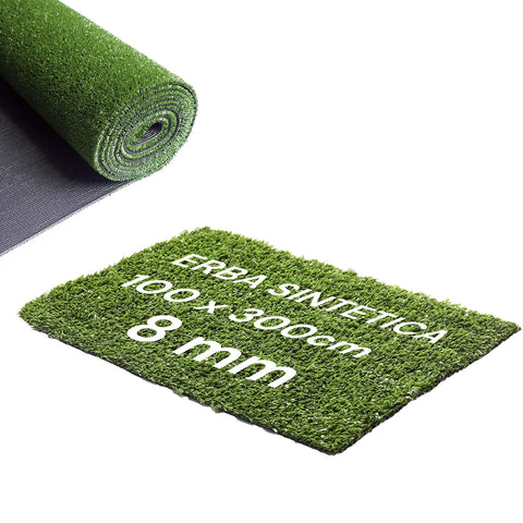 Césped sintético verde Basik de 8 mm, H100xl300 cm, de polipropileno con protección UV