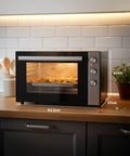 Forno Ventilato Grande Capacità 70L 2500W Nero, Doppia Resistenza e 4 Funzioni
