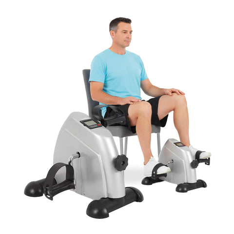 Pedaleador mini bicicleta estática con resistencia ajustable y pantalla LCD