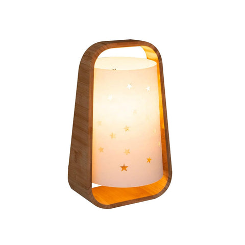 Lámpara nocturna infantil blanca con estrellas caladas