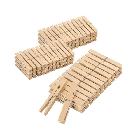 Set de 100 pinzas de madera multiuso con muelle de acero