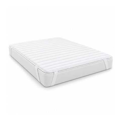 Sobrecolchón de microfibra 85x200cm, 300 g/mq, con bandas elásticas, antiácaros y lavable a máquina