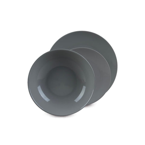 Vajilla de 18 piezas de porcelana gris