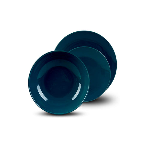 Vajilla de 18 piezas de porcelana verde azulado