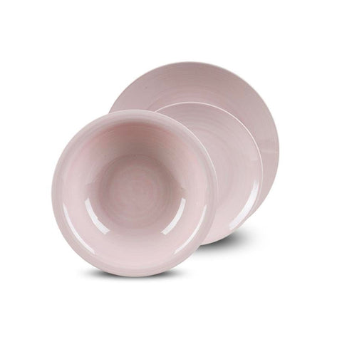 Vajilla de porcelana Twist Rosa de 18 piezas