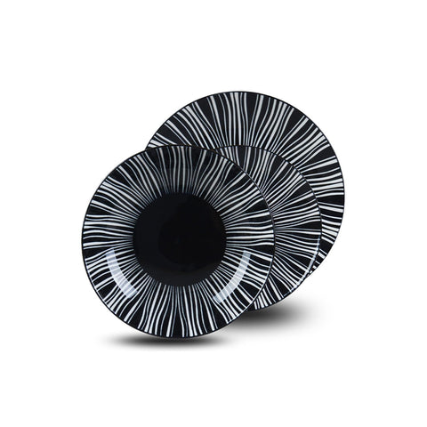 Vajilla de 18 piezas de porcelana Union negra