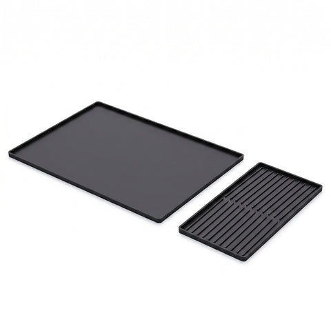Alfombrilla plegable de silicona 2 en 1 con bordes altos – impermeable y antipolvo con base antideslizante