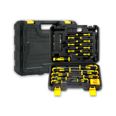 Set de destornilladores magnéticos profesionales de 43 piezas con maletín – kit de destornilladores con magnetizador y desmagnetizador