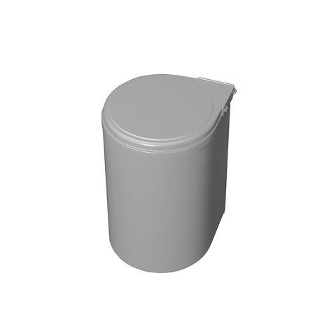 Cubo de basura para fijar a la puerta con tapa automática, 13l, gris