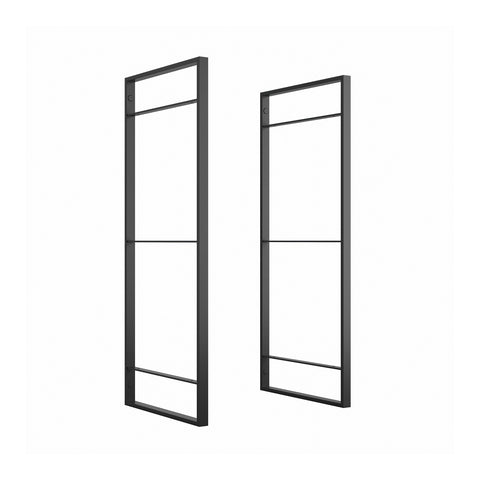 Set de 2 estructuras verticales para montar estantería de pared de acero 83x35cm negra