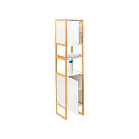 Columna armario de baño de 2 puertas 33x33x170 cm blanca