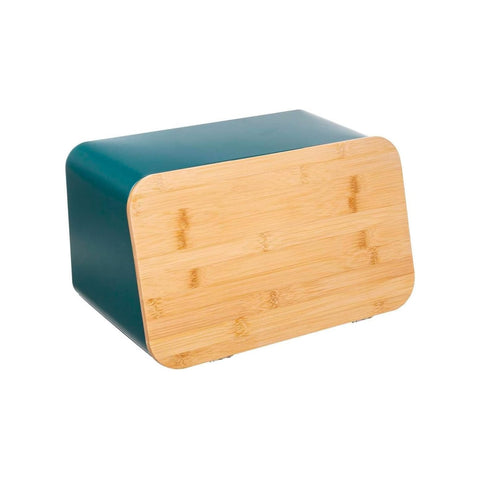 Caja y tabla para pan de 37cm azul petróleo