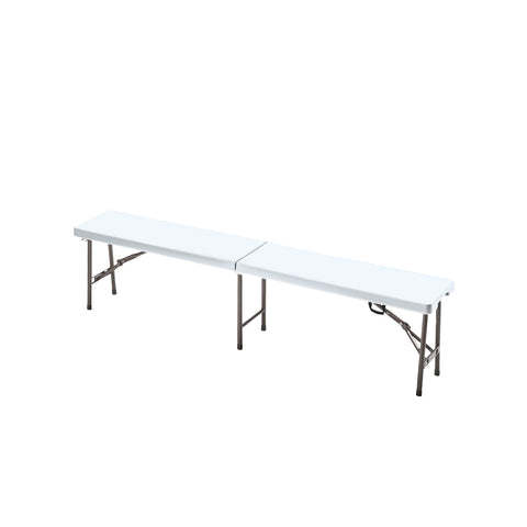 Banco de pícnic rectangular plegable 183x30x44cm blanco