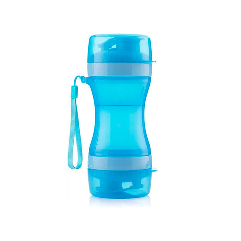 Botella con dispensador de agua y comida para mascotas, 300-200ml