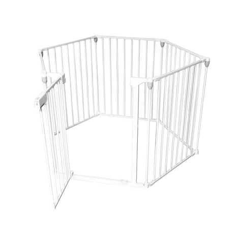 Parque de seguridad infantil con puerta metálica 119x5x74cm blanco