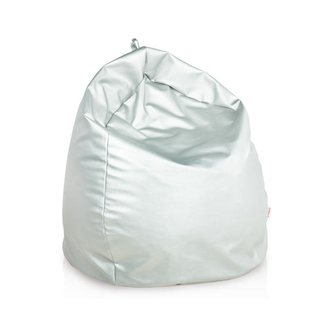 Puf tipo pera de nailon 65x62cm blanco