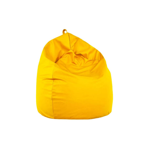 Puf tipo saco de nailon 65x62cm amarillo