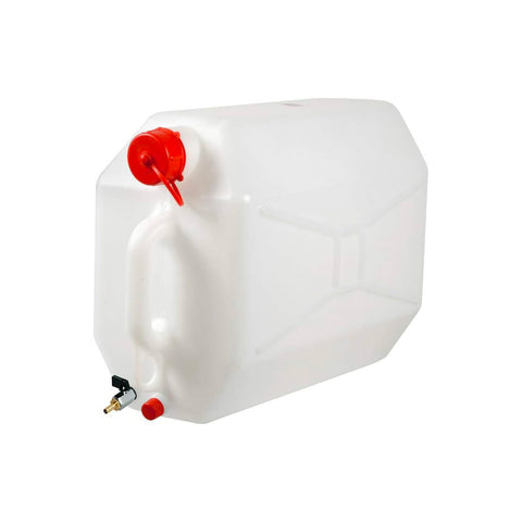 Bidón horizontal para trasvasar líquidos con grifo metálico 25l