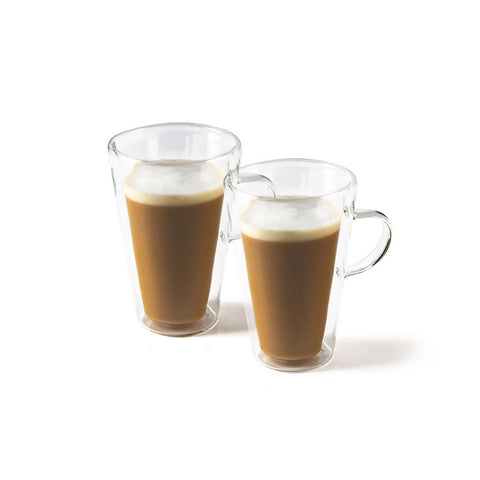 Set de 2 tazas de capuchino de vidrio de 370ml