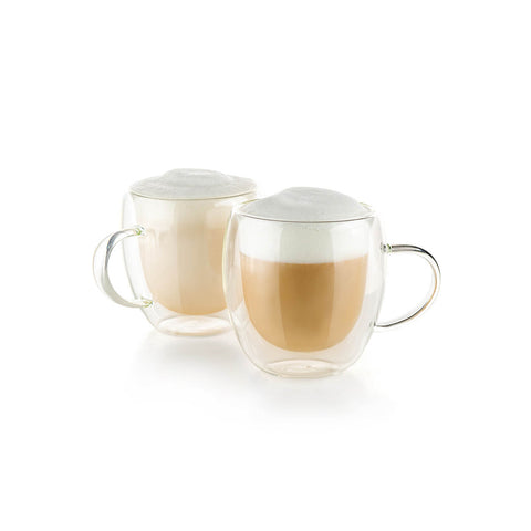 Set de 2 tazas para té y café de vidrio de 250ml