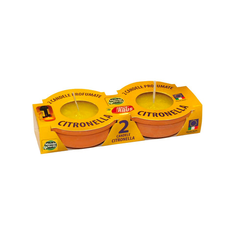 Set de 2 velas de citronela en papel de aluminio 8cm