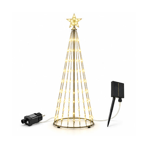 Árbol de Navidad luminoso de 150 cm con 170 LED y panel solar