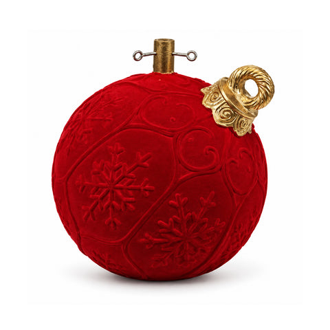 Base para árbol de Navidad con forma de bola roja Ø42 cm, efecto aterciopelado