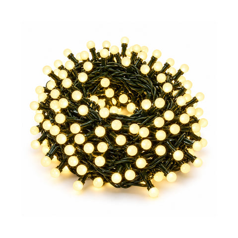 Cadena luminosa de 500 LED Cherry de 12,5 m, 8 efectos de luz, IP44