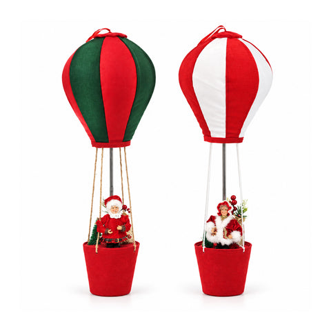 Globo aerostático navideño decorativo con Mamá Noel, altura 83 cm