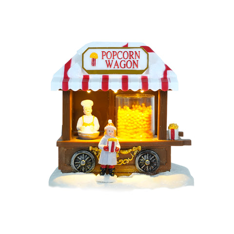 Tienda navideña de palomitas animada con luces LED