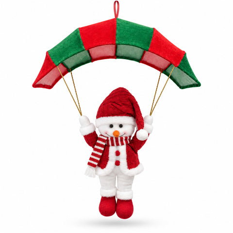 Paracaídas navideño para colgar, 80 cm, con personaje navideño, 4 personajes