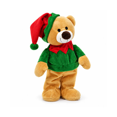Osito de peluche navideño que baila con música, altura 33 cm