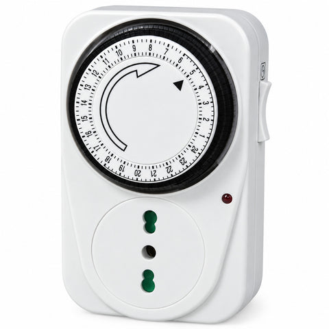 Enchufe con temporizador de 24 horas para encendido y apagado automáticos, temporizador mecánico diario, toma eléctrica de 220-240V, potencia máxima de 3000W
