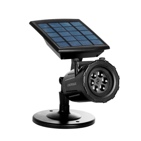 Proyector LED solar con 2 diapositivas navideñas intercambiables, efectos luminosos, sistema de rotación, repelente al agua, con estaca de fijación