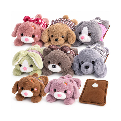 Calientamanos eléctrico de peluche con bolsa térmica recargable, 2 bolsillos, calor durante 4-5 horas, desenfundable con cremallera - Blind Box