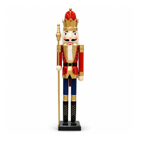 Cascanueces navideño gigante de 180 cm con corona y cetro