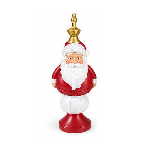 Figura navideña de 35 cm de resina, decoración navideña de Papá Noel, soldado cascanueces y osito, rojo o blanco, para interior y exterior
