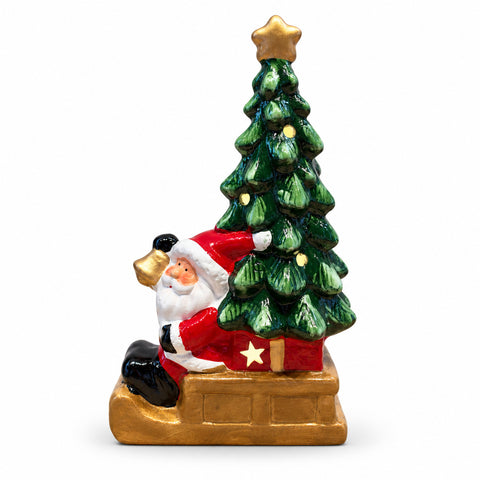 Figura navideña decorativa de cerámica luminosa de 26 cm con LED, 10 modelos