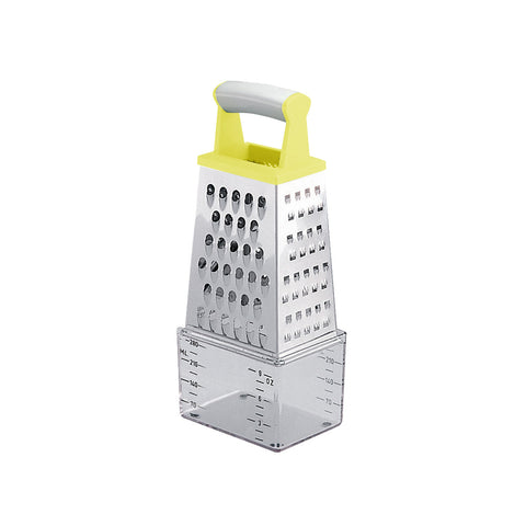 Rallador de 4 caras de acero con recipiente