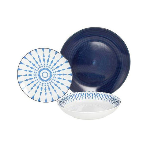 Set de 18 platos de porcelana Algarve
