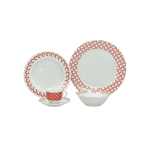Set de 18 platos de porcelana Olimpia Gilda