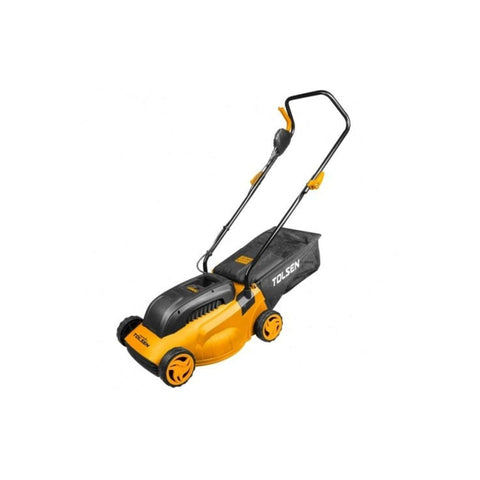 Cortacésped eléctrico de 1300w con propulsión manual, bolsa de 30l y 3 alturas de corte