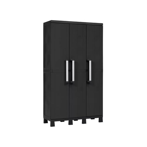 Armario para escobas con 3 puertas y 4 estantes regulables 97x37x173cm