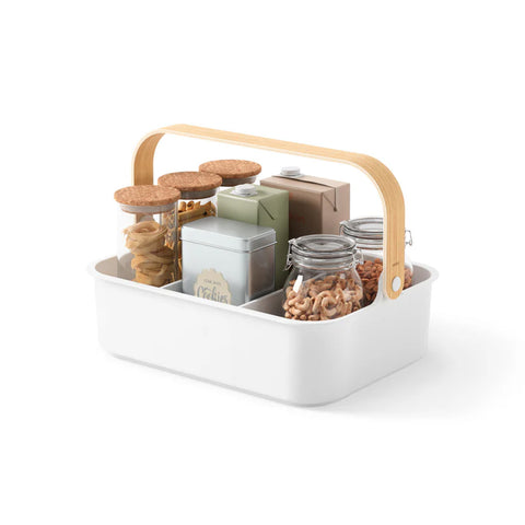 Cesta multiusos para objetos con 2 compartimentos 28x17cm