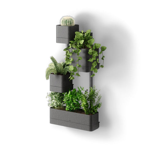 Jardinera de pared para 4 macetas de plástico