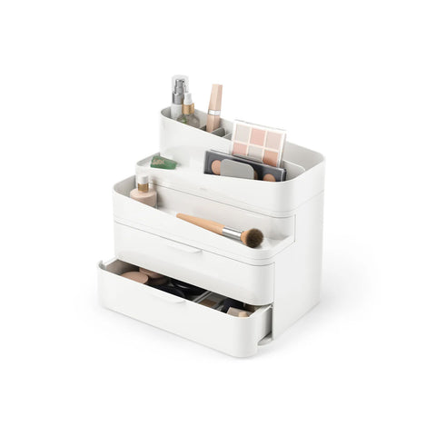 Organizador para cosméticos con 3 cajones apilables de plástico