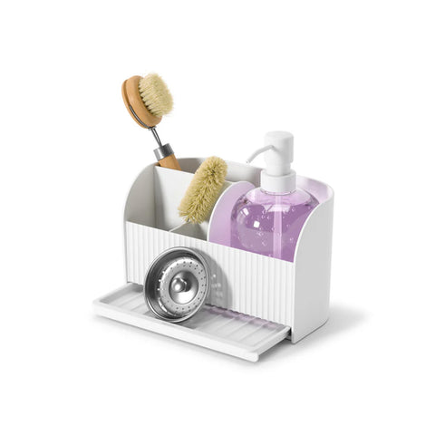 Organizador de utensilios para fregadero con dispensador de jabón de 500 ml