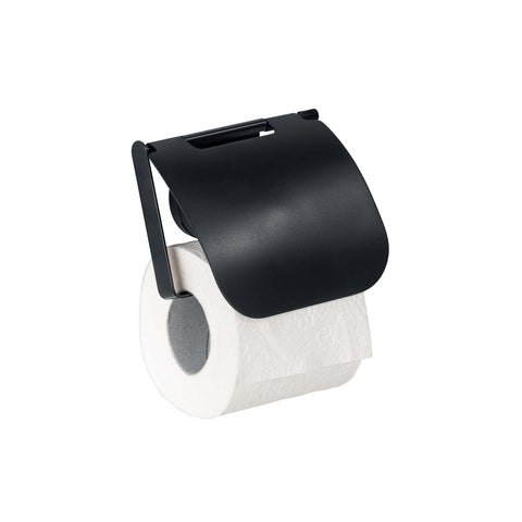 Portarrollos de papel higiénico con tapa negro