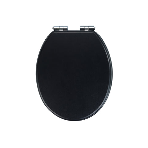 Asiento de inodoro abatible Cuero negro