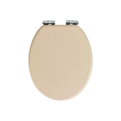 Asiento de inodoro Cuero beige con aspecto de piel, de MDF